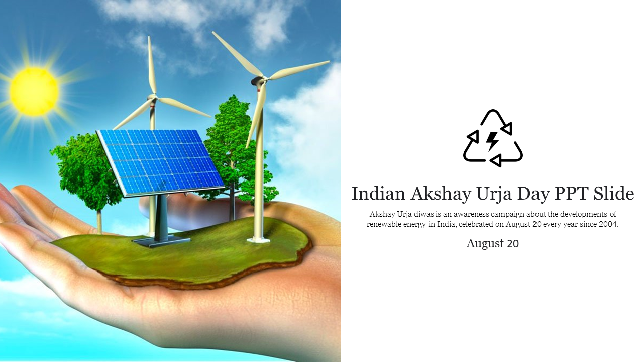 Editable Indian Akshay Urja Day PPT Slide Presentation